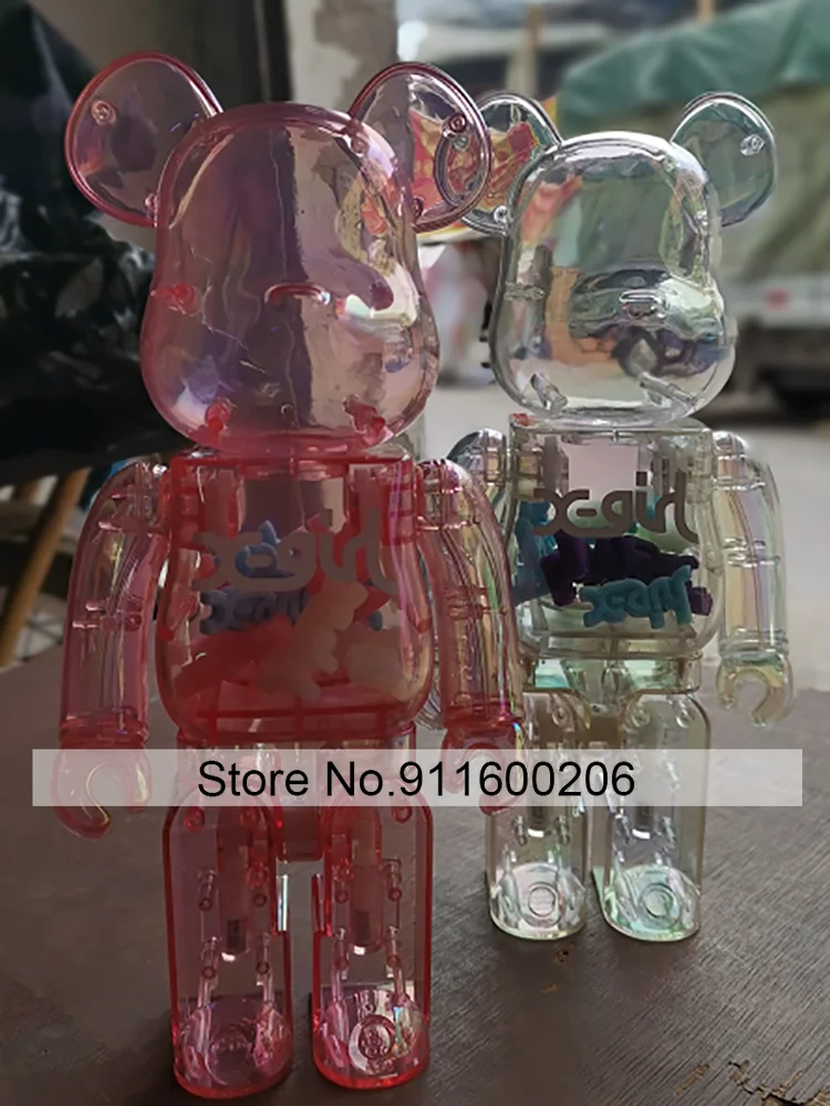 

Bearbricklys 28cm 400% Bear&bricklys Toy Transparent Blocks Bear Toy Action Toy Figures Garage Kits Dolls Kids Toys