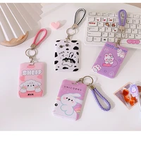 women men business card holder cartoon cute retractable credit card holders bank id holders badge child bus card cover case