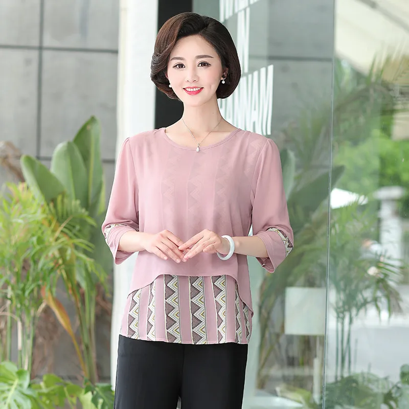 Одежда для матерей футболки с коротким рукавом летние новые женские топы больших