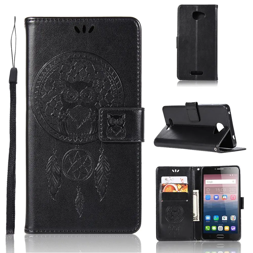 10 шт./лот флип кошелек с изображением совы и колокольчиков чехол для телефона Alcatel