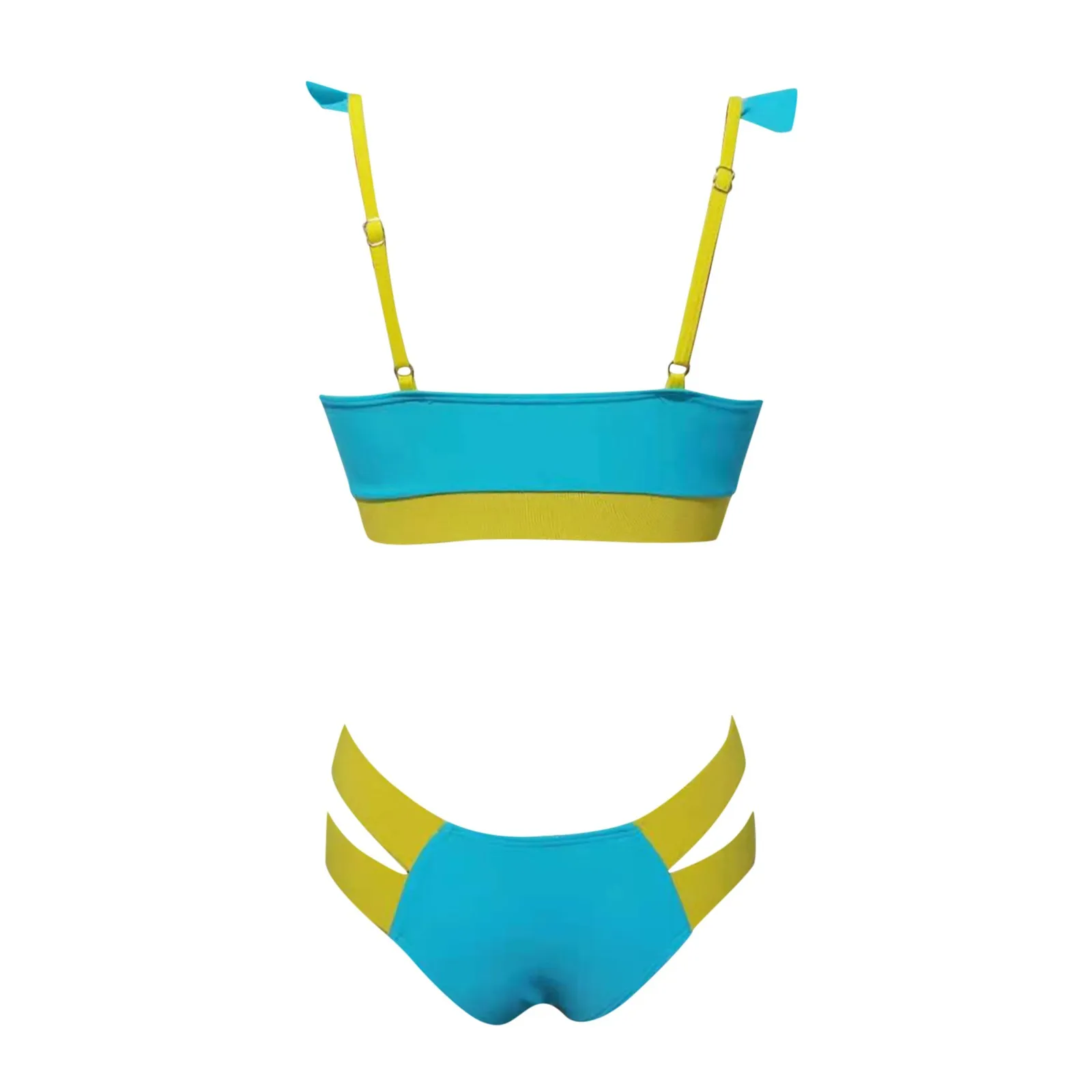 

Women Falbala High Waisted Bikini Set Push-up Swimsuit Bathing Ladies Split High Waist Printed Swimsuit Bikini