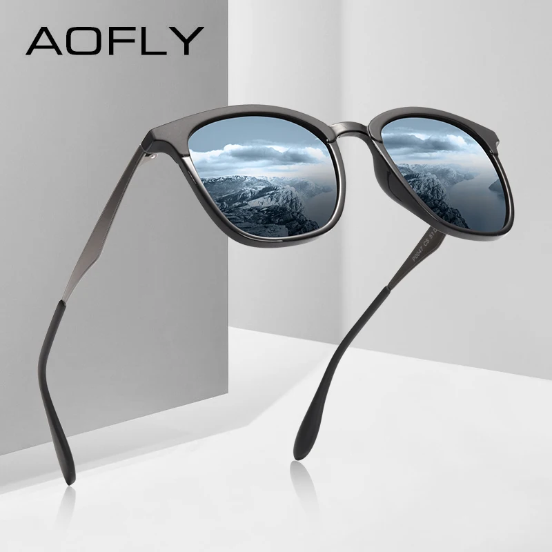 AOFLY брендовые дизайнерские женские и мужские солнцезащитные очки, поляризационные винтажные очки, солнцезащитные очки для вождения, сплав, дужки, Gafas de sol Masculino AF8120