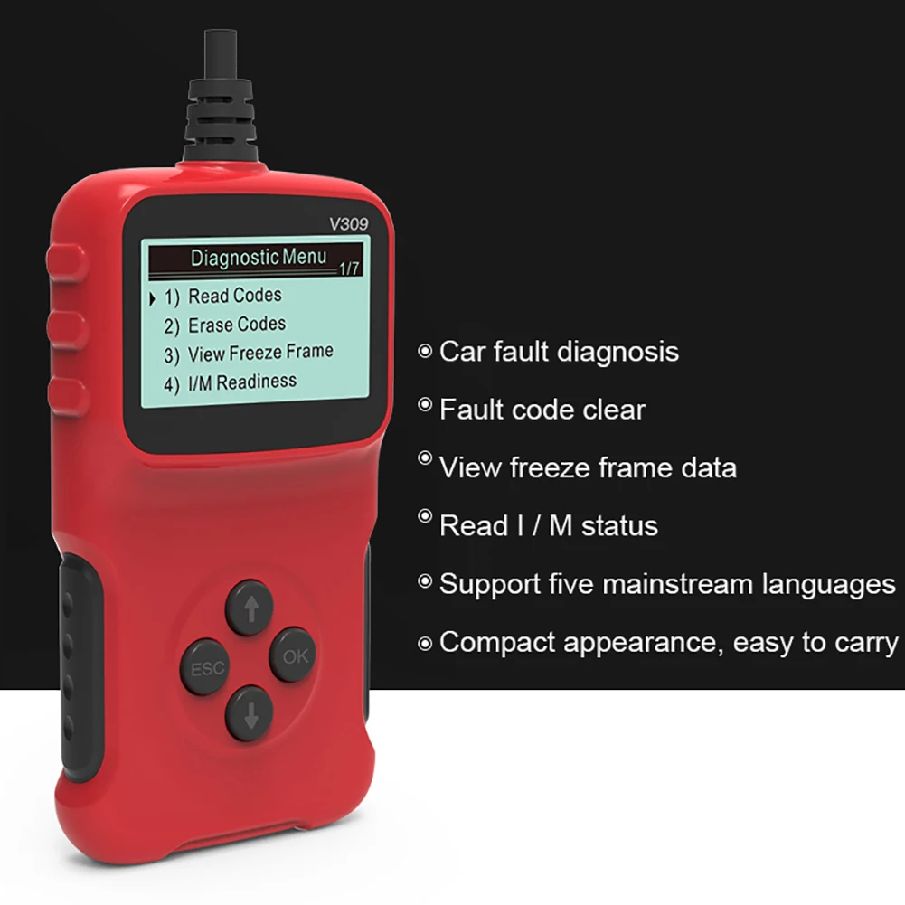 Универсальный диагностический инструмент OBDII сканер считыватель кодов