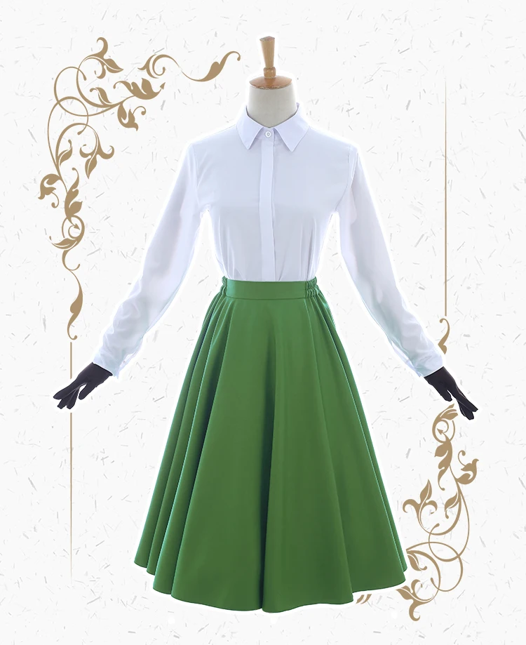 Фиолетовый эвергарден Авто памяти костюм наряды белая блузка зеленое платье