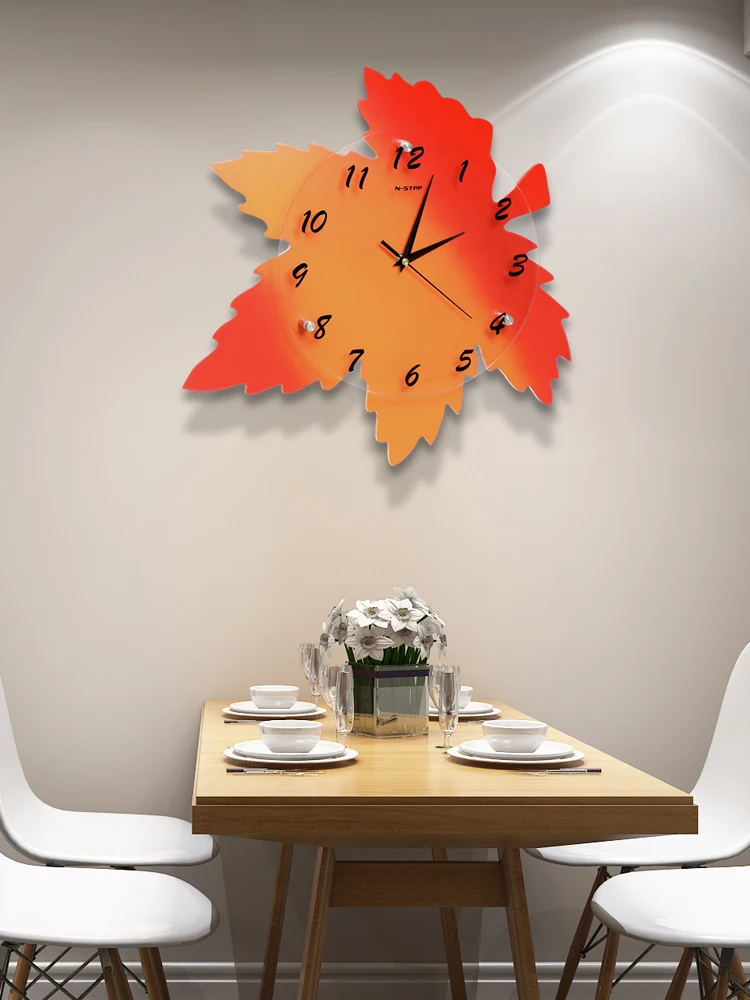 

Cute Art Wall Clock Geometric Bedroom Red Pastoral Wall Clock Retro Vintage Novelty Klokken Wandklokken Household Product BL50WC