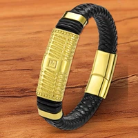 tyo luxury charm woven designer jewelry magnetic genuine leather bracelet men hand rope wholesale accessories gift