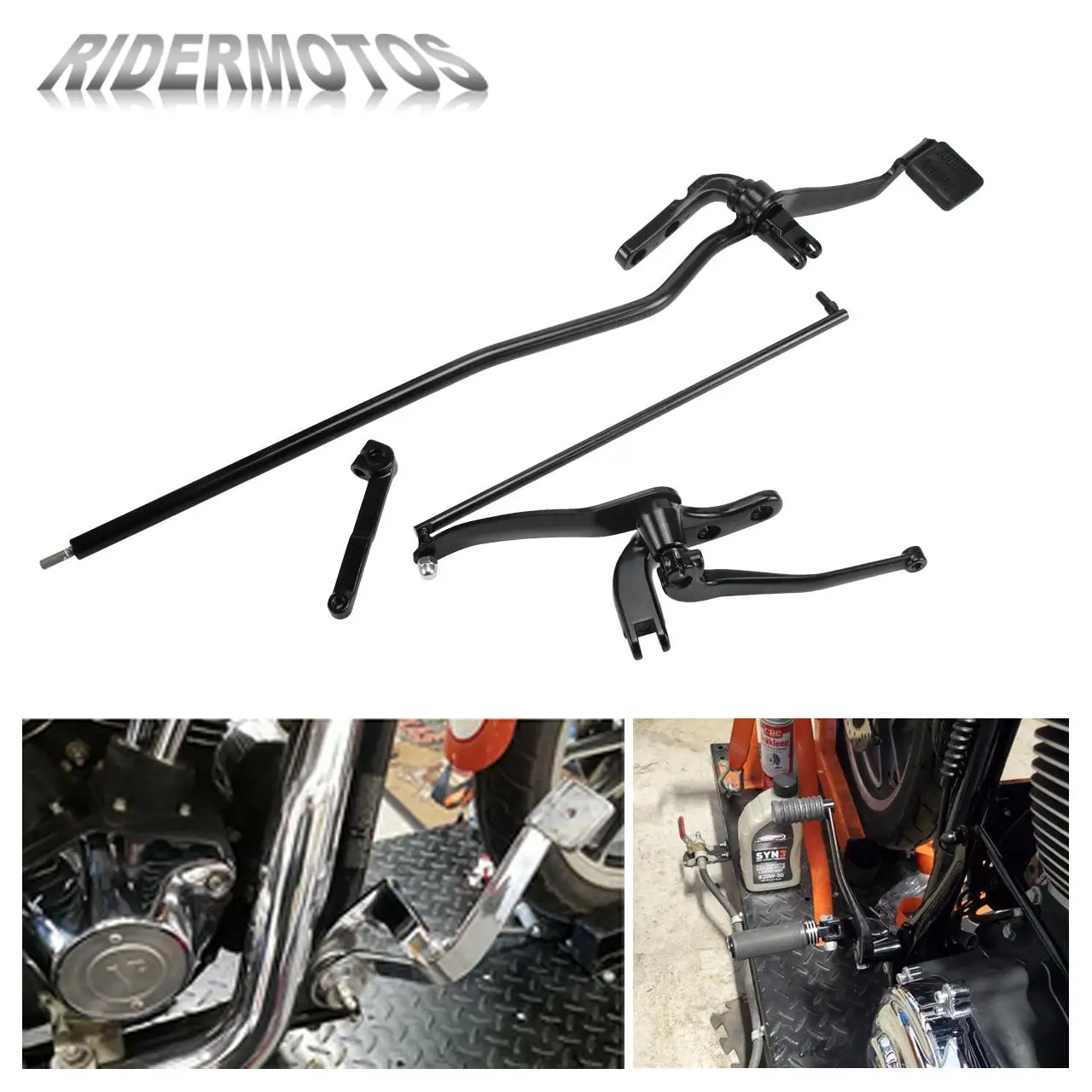

Motorcycle Black Forward Controls Complete Kit Levers Linkages For Harley Dyna Fat Bob FXDF Super Glide Street Bob 2006-2017