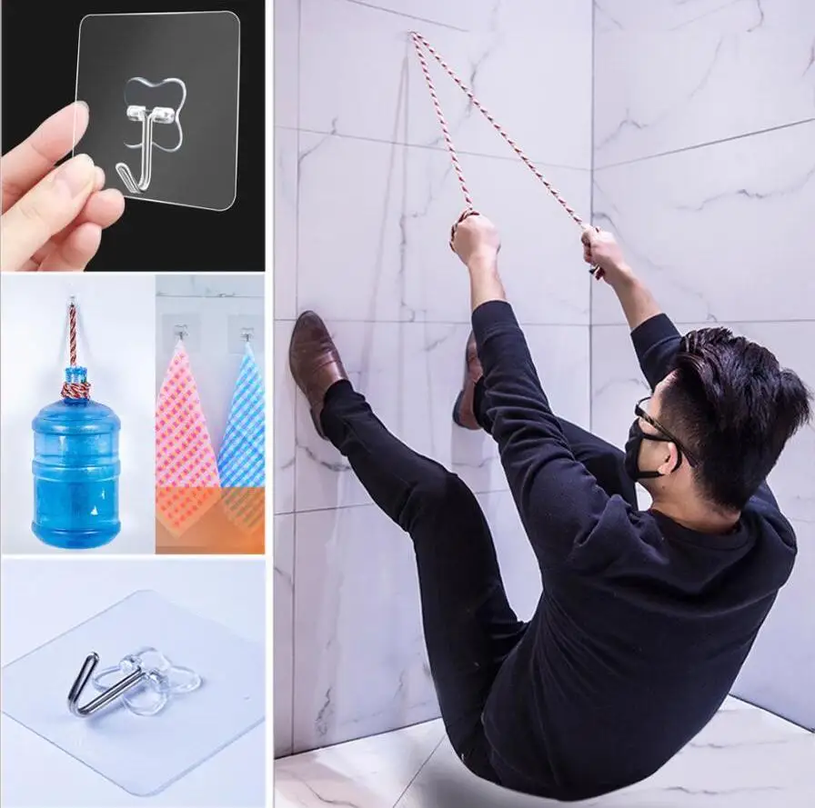 Прочная прозрачная настенная вешалка 10 шт. стойка экономия пространства