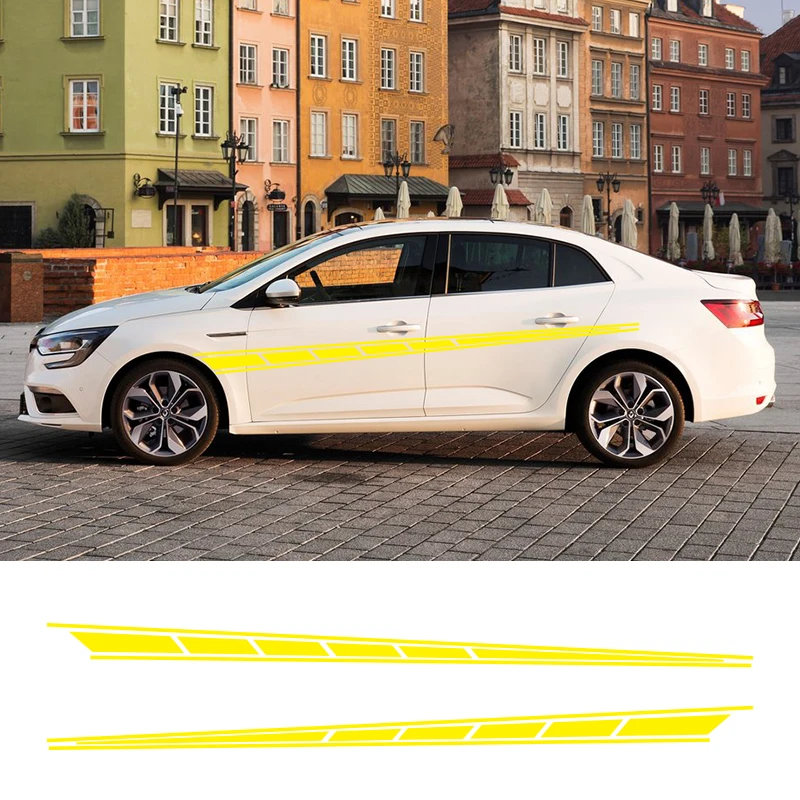 

2 PCS Vinyl Side Sticker Decals Stripes Wraps Body Stickers Car Styling For Toyota Skoda Ford Kia Honda Audi Universal