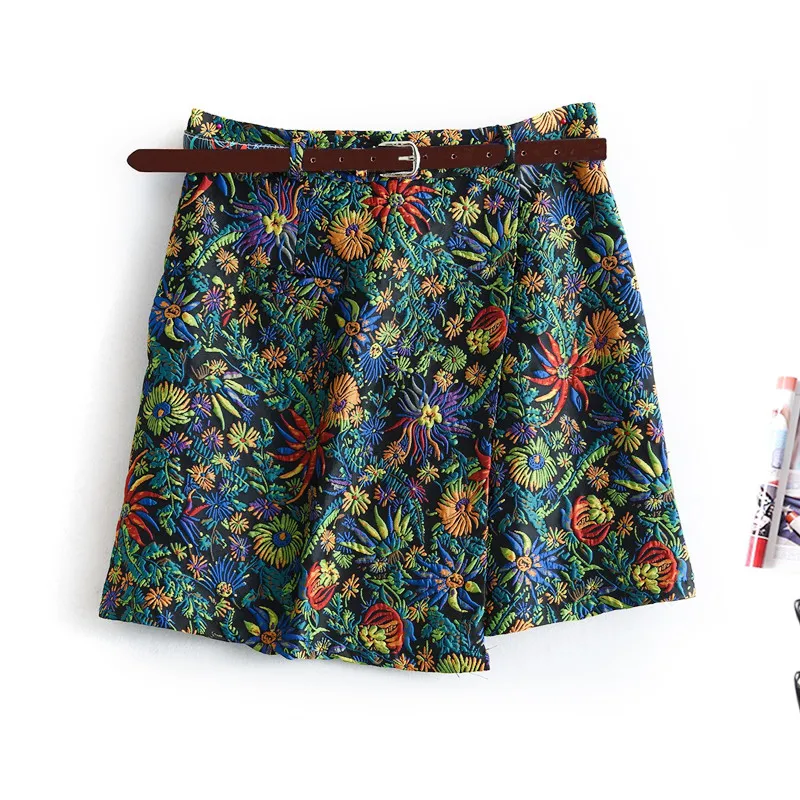 Женская Асимметричная юбка с высокой талией элегантная винтажная мини-юбка