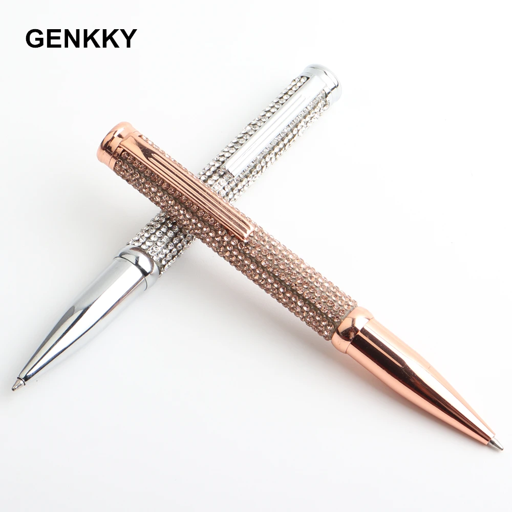 Genkky 1 шт. флеш-накопитель со стразами шариковое кольцо для пера свадьба офис 0,7 мм студенческие канцтовары в подарок - изображение