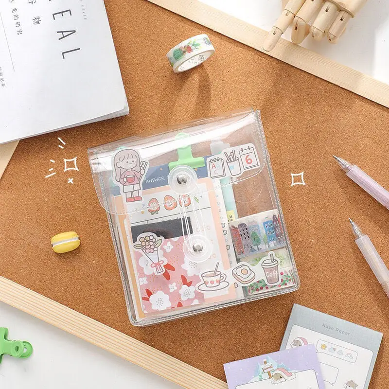 

Прозрачный чехол для карандаша с наклейкой Ins Корейская версия простой ПВХ сумка для хранения канцелярские принадлежности для студентов на...