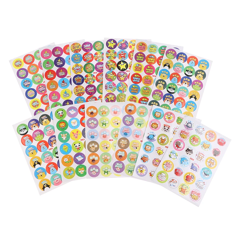 

10 шт./компл. Мультяшные наклейки для вознаграждения, Детские милые животные, учитель, школа, хвалю, детская оценка, этикетка, наклейки для наг...