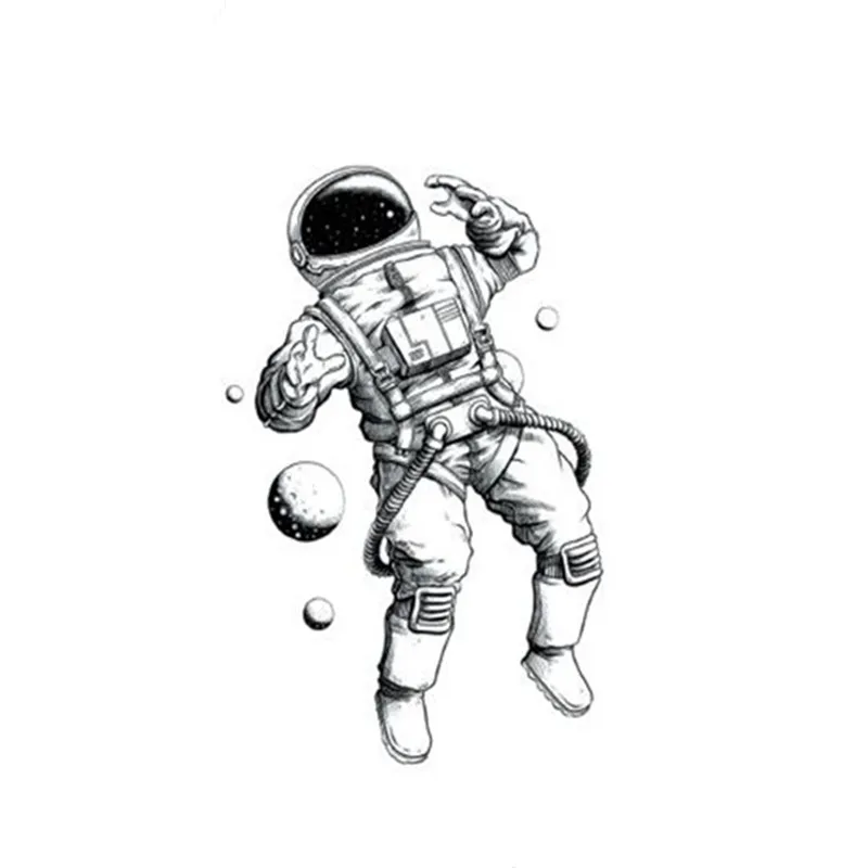 Временная татуировка наклейка с астронавтом водостойкая для мужчин женщин