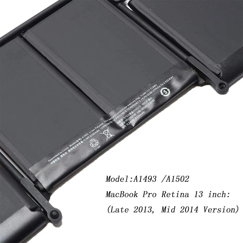 Аккумулятор A1493 для Macbook Pro Retina 13 3 дюйма аккумулятор A1502 ME864LL/A ME866LL/A 2013 2014