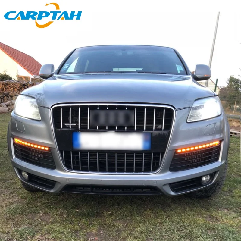 Светодиодный дневной светильник для Audi Q7 2006 2007 2008 2009 Plug and Play 12V желтый индикатор