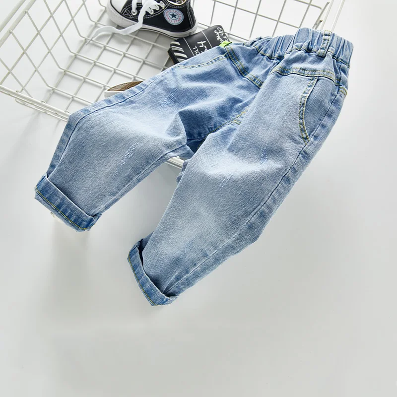 

Baby Boys Girls Jeans Star Jeans Pants For Girls Elastic Waist Kids Jeans For Children Autumn Novelty Clothes For Infant Kid