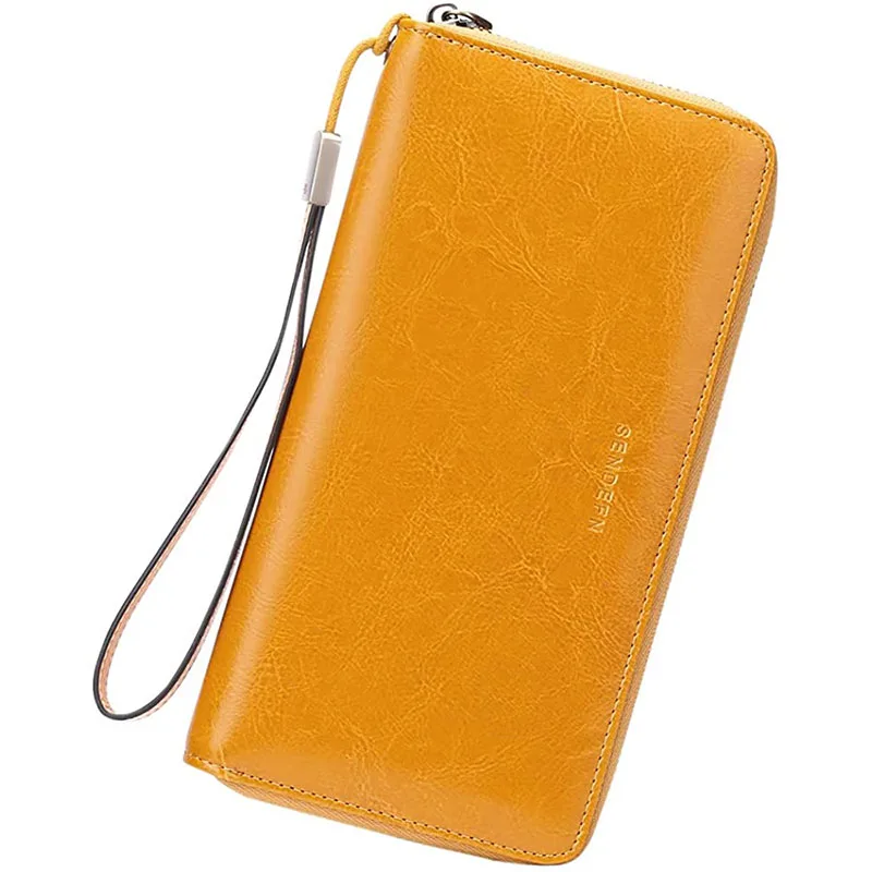 

Fashion Women Wallets split Leather Long Zipper Purse Large Capacity Card Holder Phone Wallet