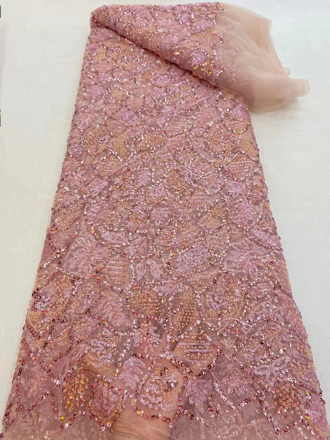 

French Handmade Beaed Lace Fabric 2021 High Quality Lace Material African Nigerian Lace Fabric For Wedding Sew