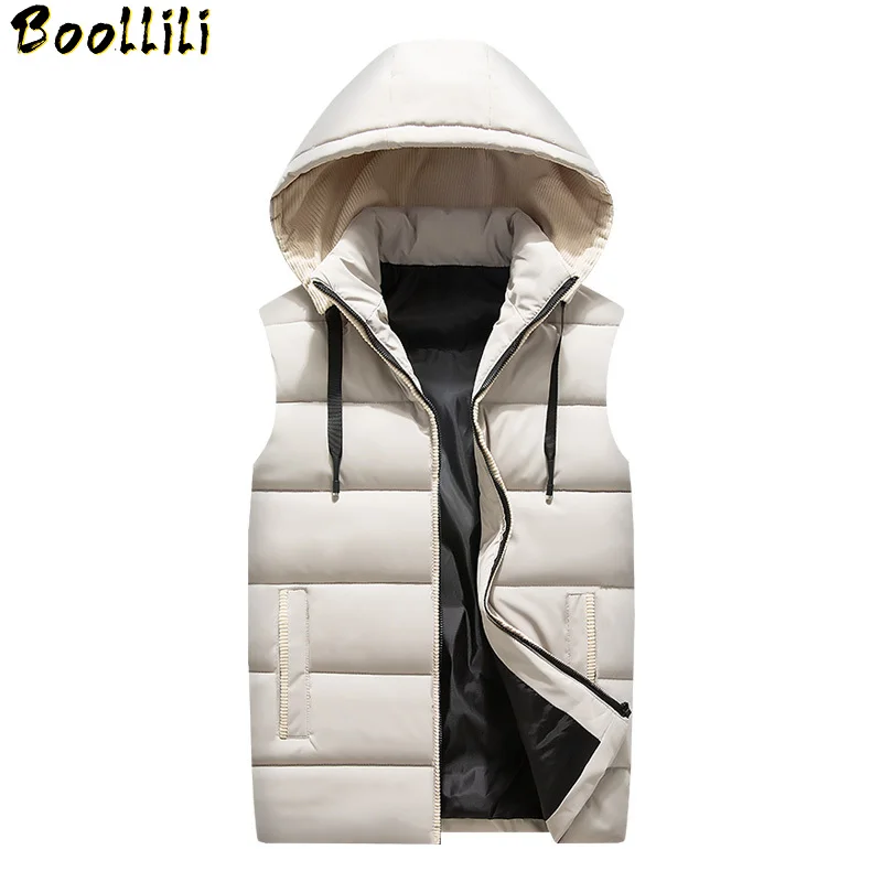 Новинка 2020 стильный Зимний разгрузочный жилет с капюшоном мужские толстые