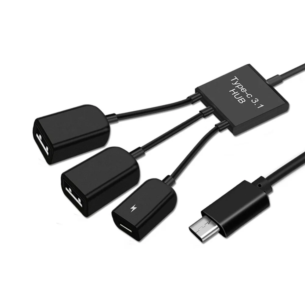 Кабель для передачи данных зарядный кабель type-C/Micro 3 в 1 USB C OTG Хост кабель концентратор Шнур адаптер разъем сплиттер