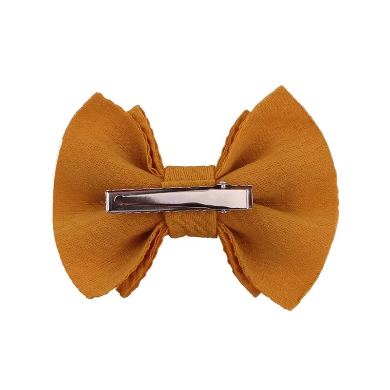 

20pcs/lot 3.5inch Solid Waffle Fabric Hair Bow Boutique Hair bows Hair Accessories Hairclips