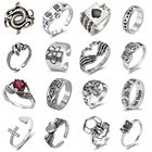 Кольцо для женщин и девушек, змея, улыбка, модное мужское ювелирное изделие, регулируемое кольцо в стиле панк, хип-хоп, бохо, лягушка