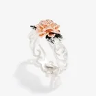 Лидер продаж, кольцо из розового золота с цветком, обручальное кольцо с разделением цветов в ретро-стиле R894, в Европе