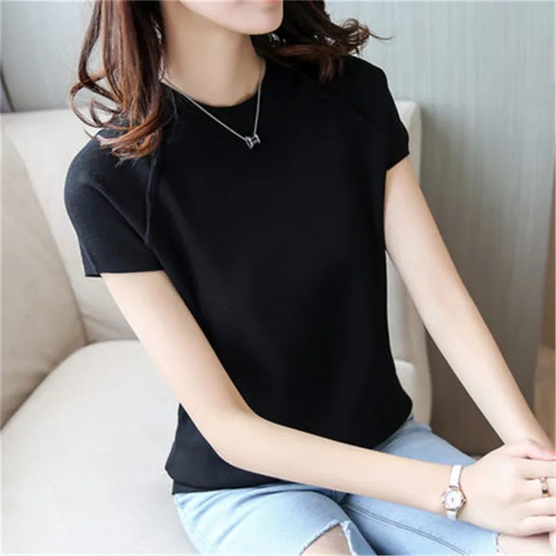 

Casual Loose Short Sleeve Pullover Autumn Ladies Knitted Sweater Turtleneck Women Sweaters New