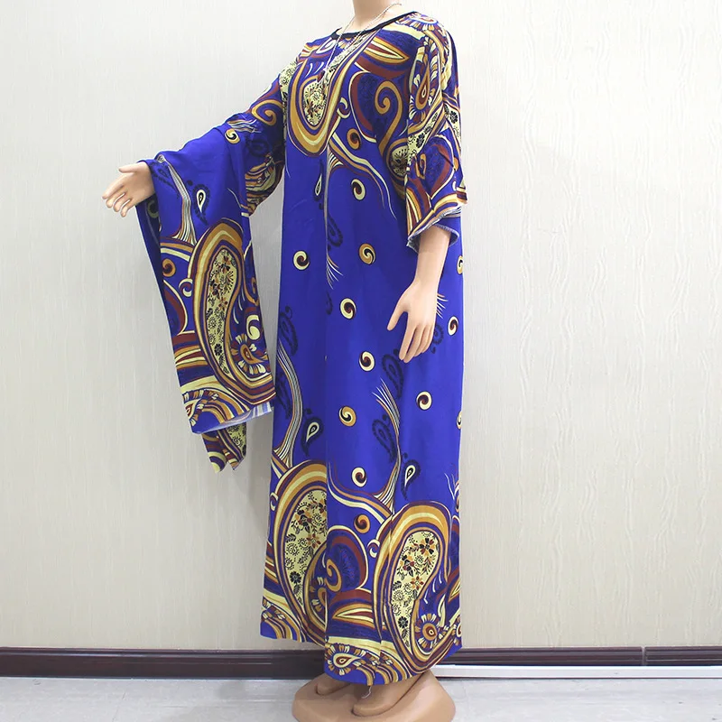 Элегантный африканская Дашики Платье с принтом хиджаб хлопковый комбинезон в