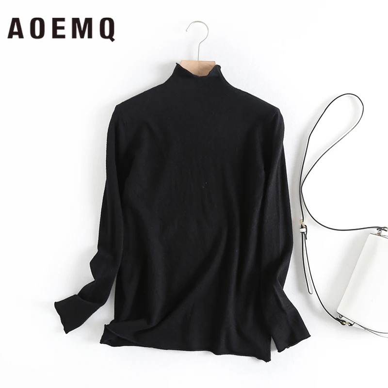 AOEMQ Spring New Arrival 10 Colors Sweaters Button Up Collar Pullovers Thin Sweater Camping Pinic Party Wear Women Clothing | Женская