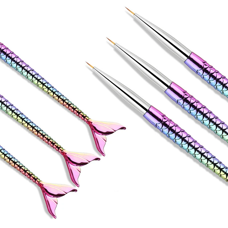 3 шт. кисть для рисования в виде русалки с сотовой ручкой полоской и линейным