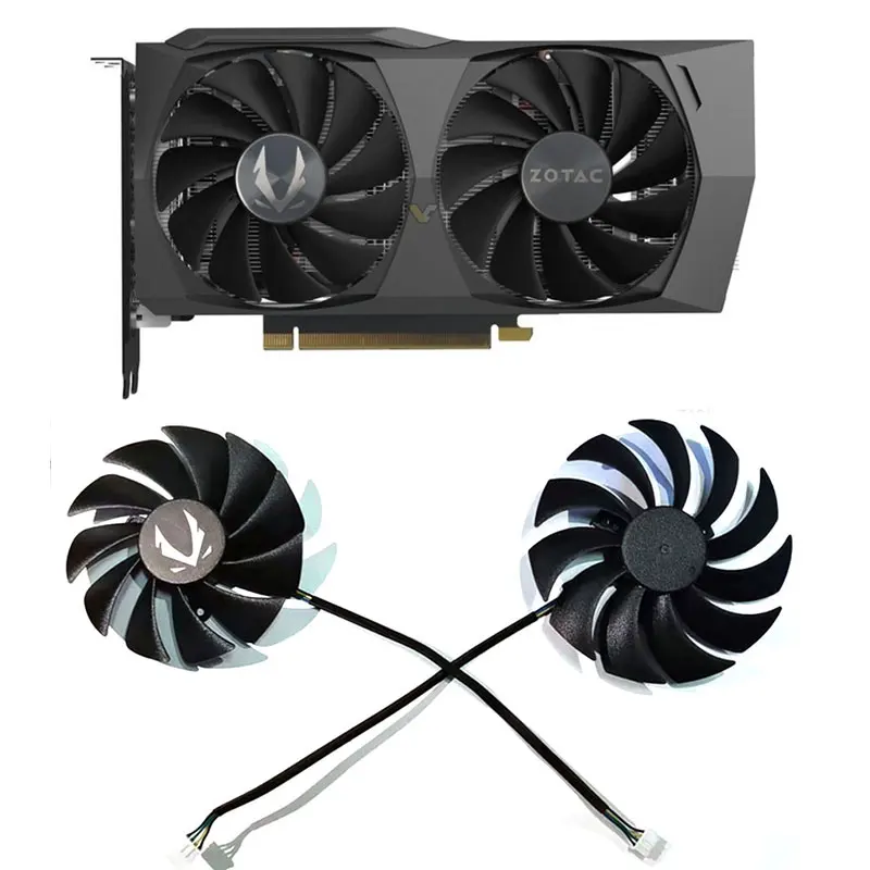 

2 Pcs RTX 3060 89MM 100MM CF1010U12S CF9015H12S 4PIN GPU Graphics Card Replacement Fan, Suitable For ZOTAC RTX 3060 Twin 3060Ti
