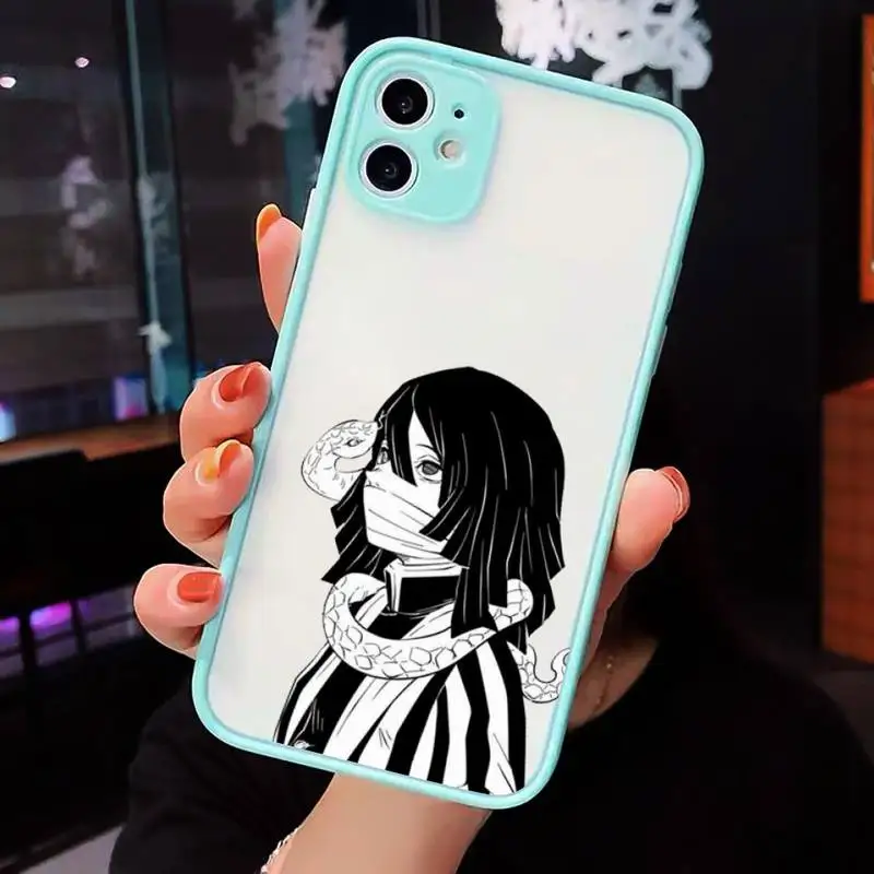 

Iguro Obanai Kimetsu no Yaiba Phone Case matte transparent For iphone 7 8 11 12 plus mini x xs xr pro max cover