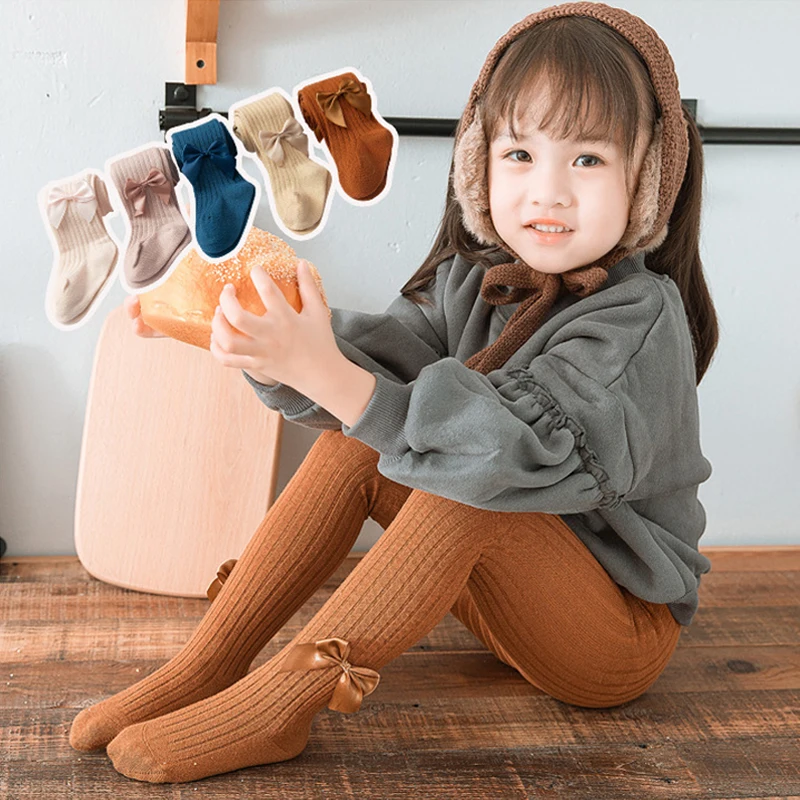 Детские леггинсы для маленьких девочек зимние 2020 хлопковые теплые колготки с