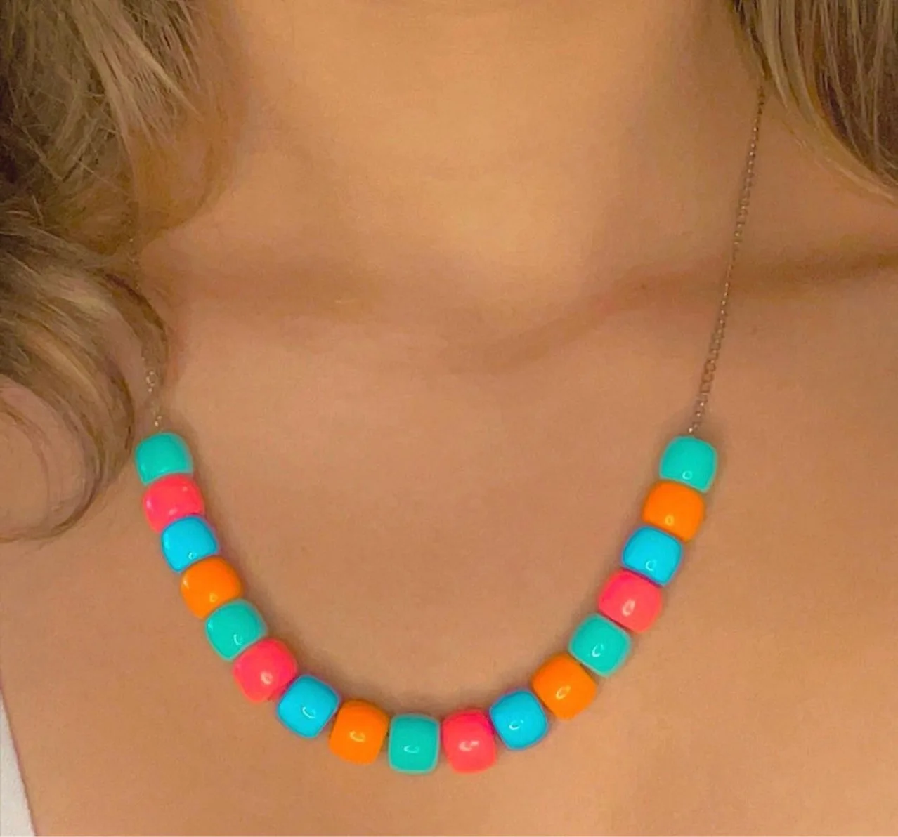 

2021 Colorful Beads Statement Choker Necklace Fashion Casual Pendant Necklace Jewelry