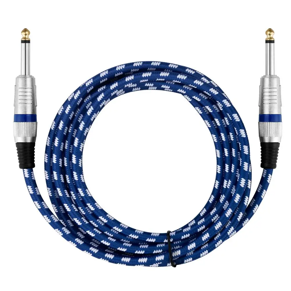 bochara stoff geflochtene 14 jack 65mm zu 65mm audio kabel stecker auf stecker geschirmt für verstärker elektrische gitarre mixer 3m 6m 1