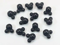 100pcs black color acrylic mouse face charm beads 14mm with large hole 5mm