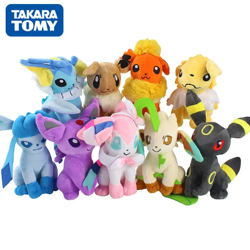 Плюшевые куклы TAKARA TOMY POKEMON Eevee 20 см игрушки милые глялеон Leafeon Umbreon brion Jolteon Vaporeon Flareon