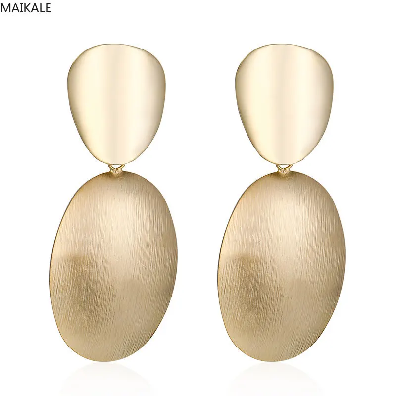 Женские Висячие серьги MAIKALE золотистые серьги-подвески гипоаллергенные овальные
