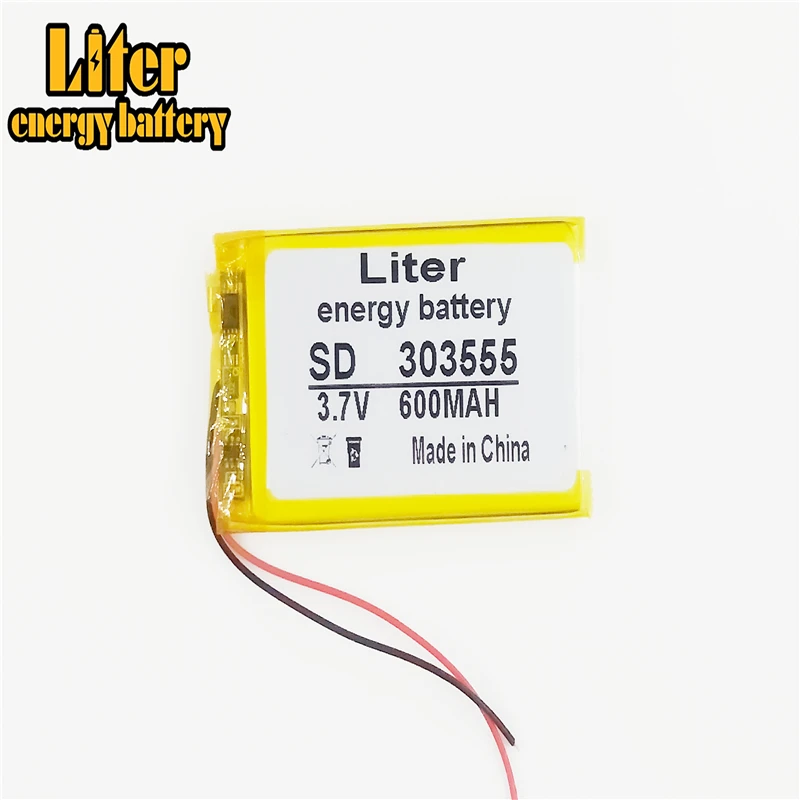 3 7 V 600mAH 303555 PLIB Полимерный литий ионный/литий ионный аккумулятор для GPS mp3 mp4 mp5 dvd