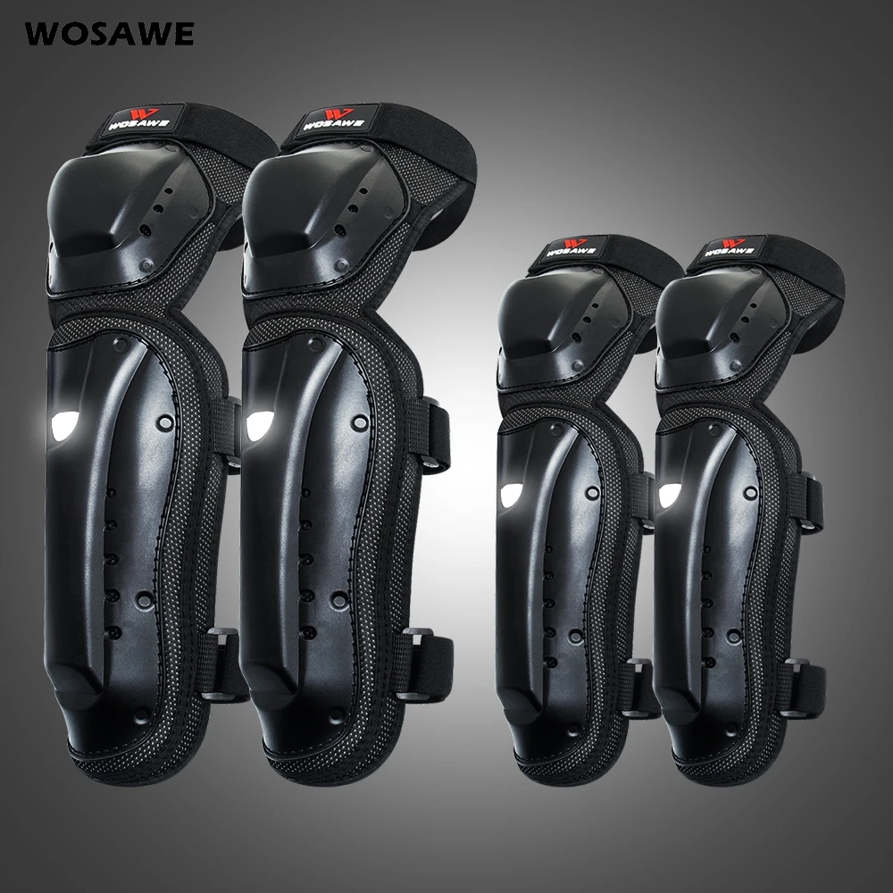 

WOSAWE Motorcycle Knee Pads Protector Motocross Snowboard Skateboard Ski Roller Hockey Sports Protection Support MTB Kneepad Set