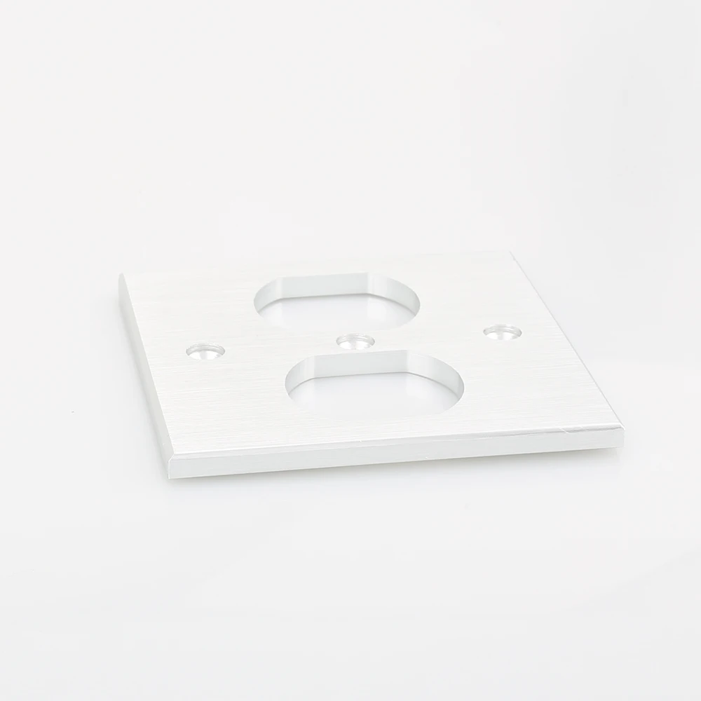 1x US Socket AC Power Duple Receptacle Cover Outlet Wall Plate Panel 8.5x8.5cm Silver | Электроника
