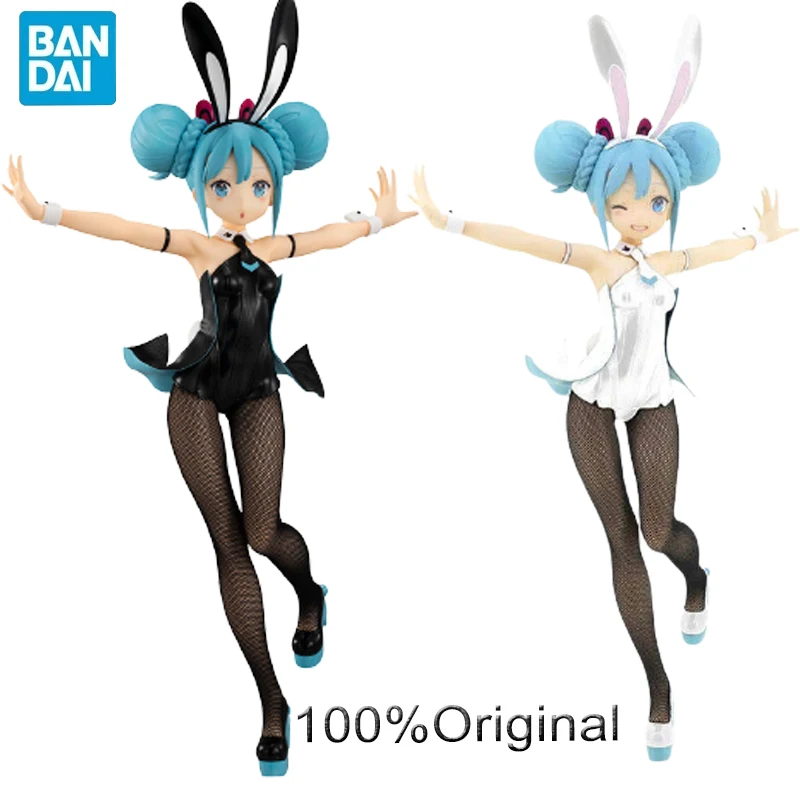 Аниме оригинальная Furyu Kawaii сексуальная фигурка Hatsune Miku Bicute белые черные кролики