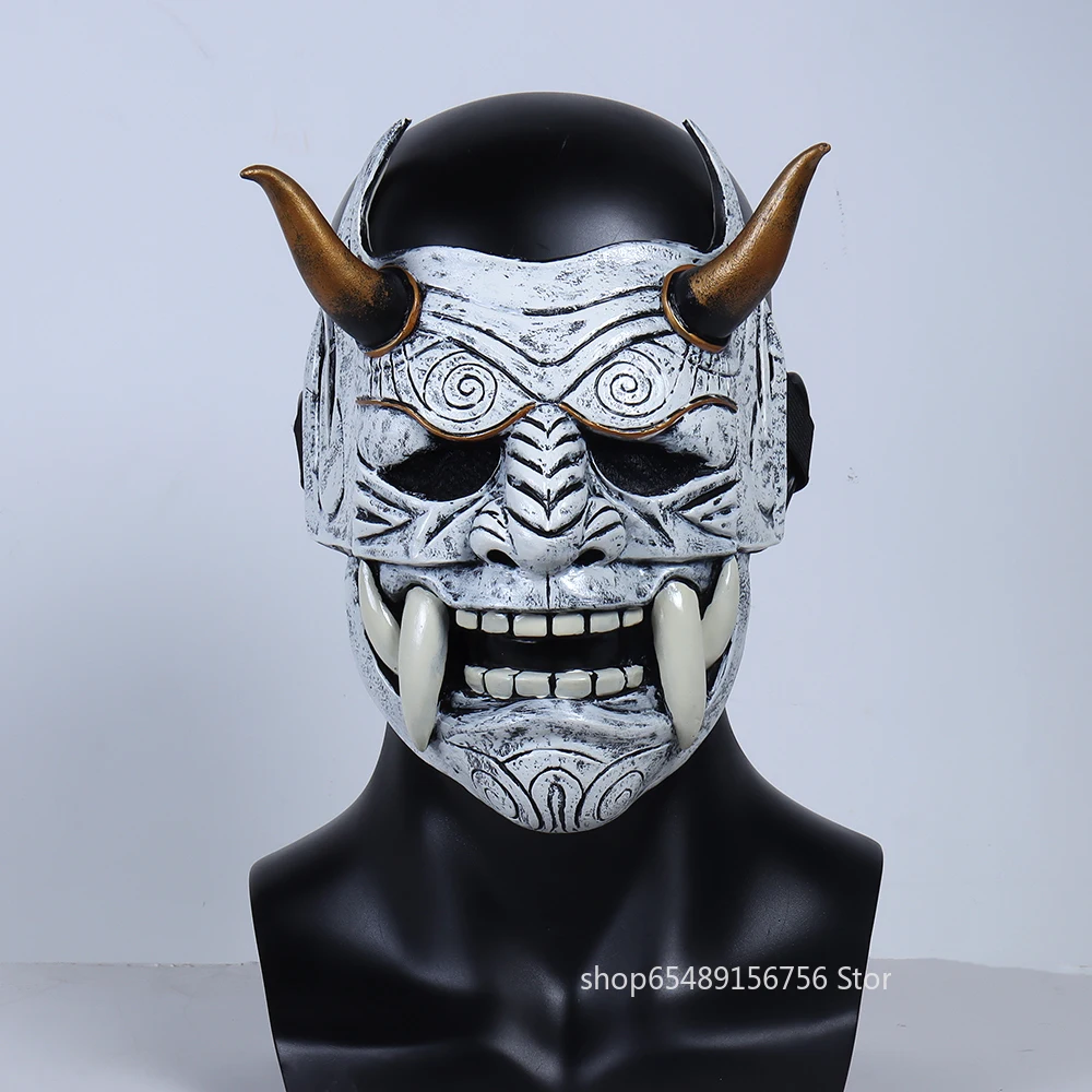 Самурайская маска японские маскарадные маски аниме страшные латексные ужасные - Фото №1