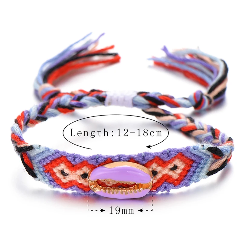 IYOE богемные Этнические браслеты из хлопковой веревки для женщин и мужчин Детские