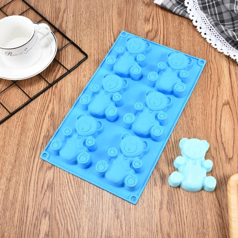 

6 Holes 3D Little Bear Shape Mold Silicone Chocolate Cookie Muffin Baking Tool Sponge Mousse Dessert Cake Decorating DIY Tool