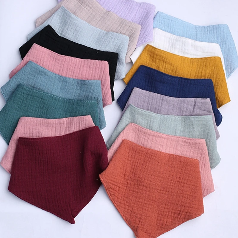 1 Pc Cotton Baby Bibs Solid Color Triangle Scarf Bandana Newborn Feeding Saliva Towel Burp Cloths Baby Stuff Kids Shower G boots baby accessories	