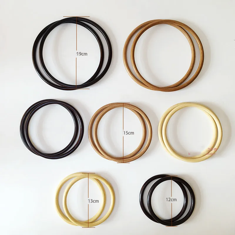 Одна пара = 2 шт. круглая форма кольца из ротанга бамбуковые ручки obag кошелек рама