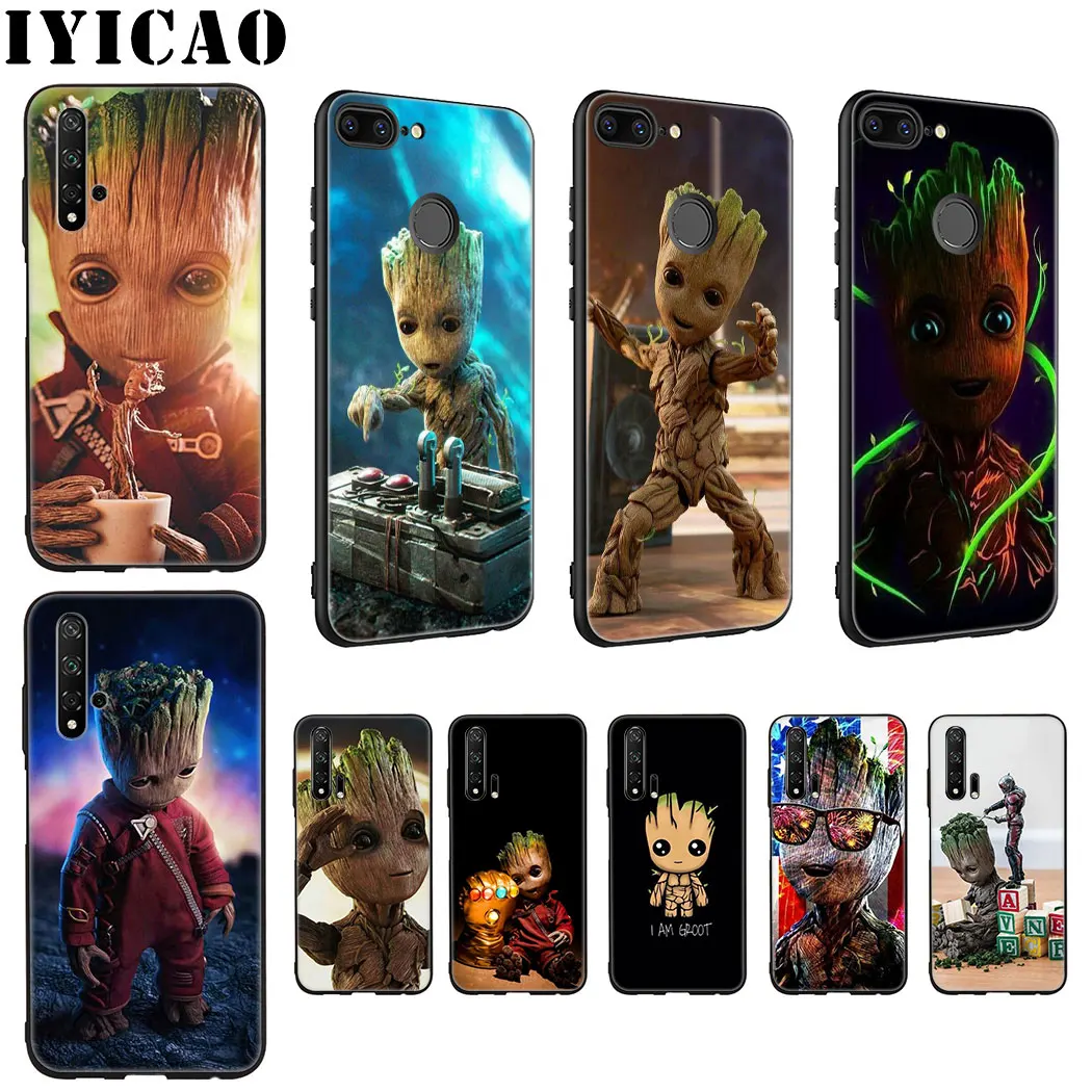 IYICAO Marvel I Am Groot Мягкий силиконовый чехол для huawei Honor view 20 9X Pro 10 9 8 Lite 8X 8C 7X 7C Note 10 чехол